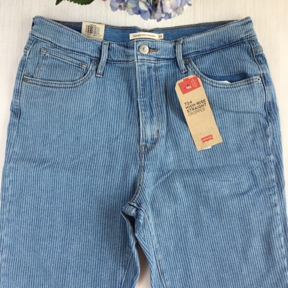 Levis High Rise Straight Cropped Jeans NEW - Picture 5 of 8